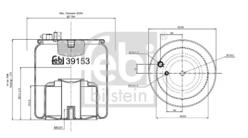 1x Bellow, air suspension