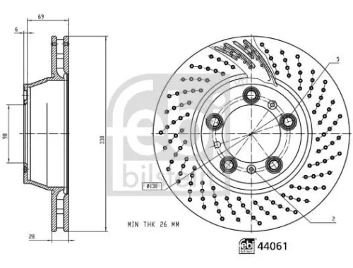 FEBI BILSTEIN 1x Brake Disc (44061)