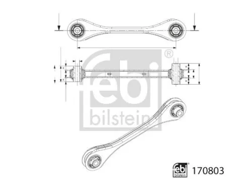 1x Control/Trailing Arm, wheel suspension