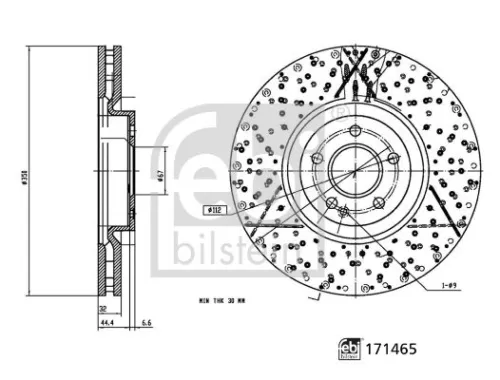 FEBI BILSTEIN 1x Brake Disc (171465)