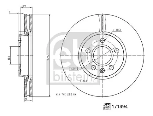FEBI BILSTEIN 2x Brake Disc (171494)