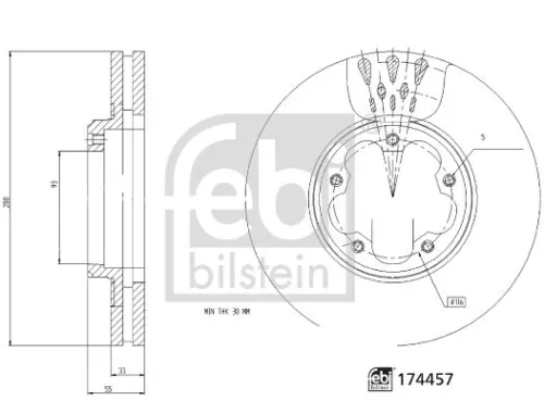 FEBI BILSTEIN 1x Brake Disc (174457)