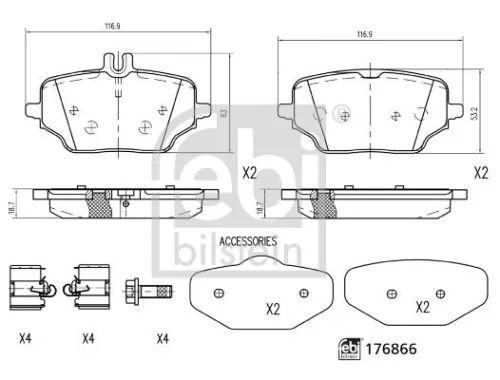 FEBI BILSTEIN 1x Brake Pad Set, disc brake (176866)