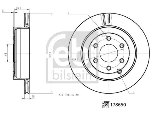 FEBI BILSTEIN 2x Brake Disc (178650)