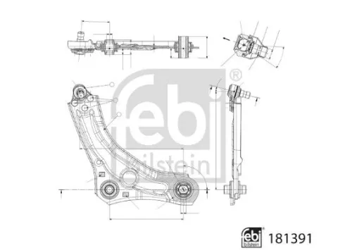 FEBI BILSTEIN 1x Control/Trailing Arm, wheel suspension (181391)