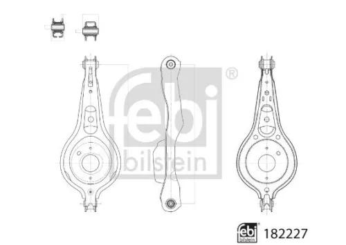 1x Control/Trailing Arm, wheel suspension