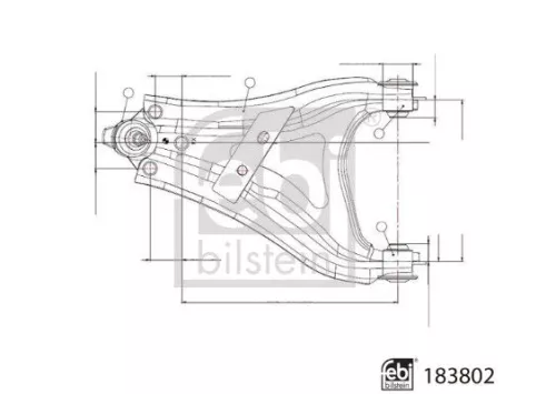 1x Control/Trailing Arm, wheel suspension