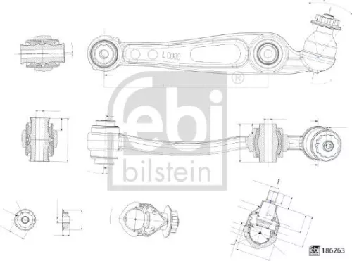 1x Control/Trailing Arm, wheel suspension