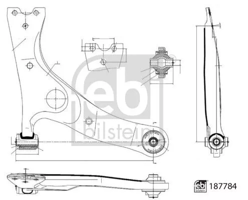 1x Control/Trailing Arm, wheel suspension