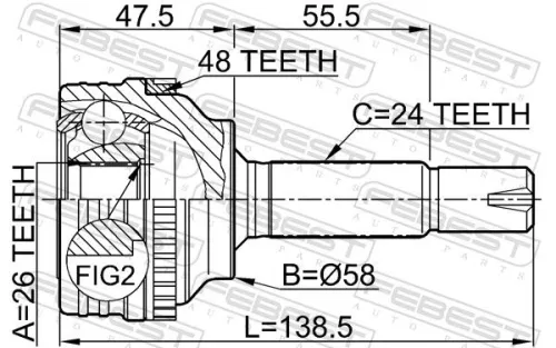 FEBEST Joint Kit, drive shaft (0110-040A48)