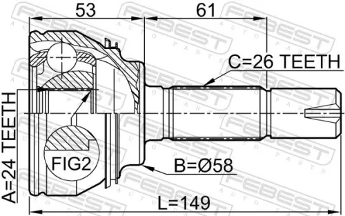 FEBEST Joint Kit, drive shaft (0110-055)