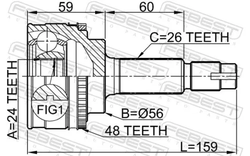 FEBEST Joint Kit, drive shaft (0110-056A48)