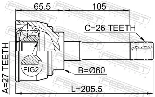 FEBEST Joint Kit, drive shaft (0110-059)