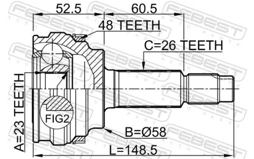 FEBEST Joint Kit, drive shaft (0110-077A48)