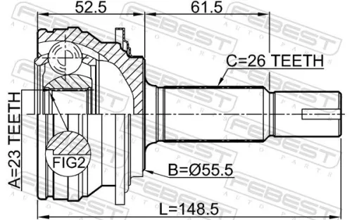 FEBEST Joint Kit, drive shaft (0110-1NZFE)