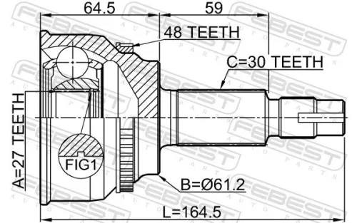 FEBEST Joint Kit, drive shaft (0110-AVV50A48)