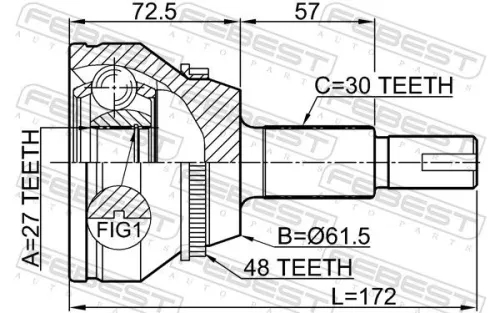 FEBEST Joint Kit, drive shaft (0110-GSL20A48)