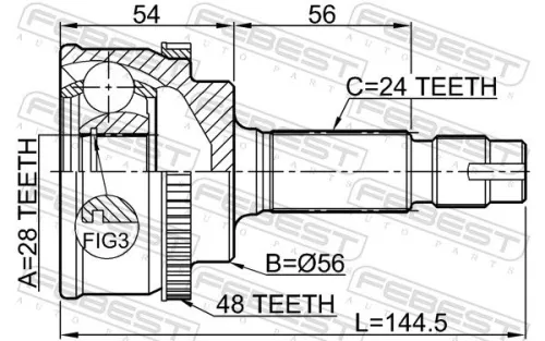 FEBEST Joint Kit, drive shaft (0110-NLP10A48)