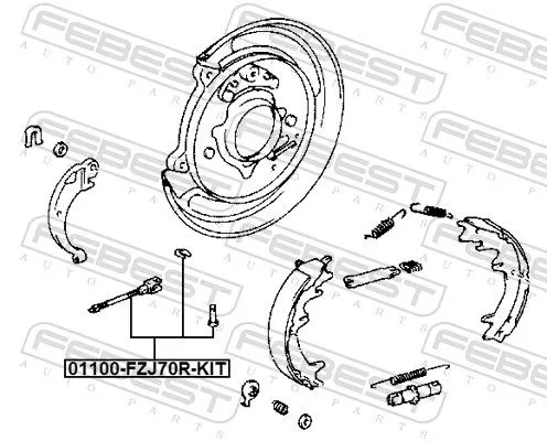 FEBEST Cable Pull, parking brake (01100-FZJ70R-KIT)