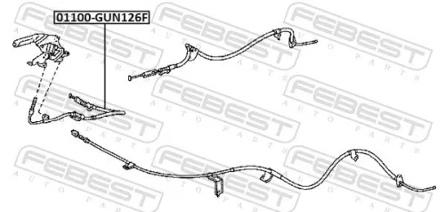FEBEST Cable Pull, parking brake (01100-GUN126F)
