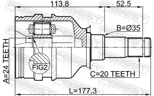 FEBEST Joint Kit, drive shaft (0111-220LH)