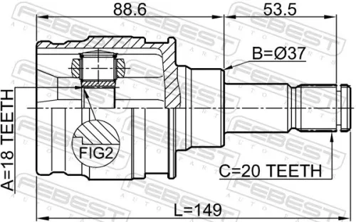 FEBEST Joint Kit, drive shaft (0111-ACA33R)