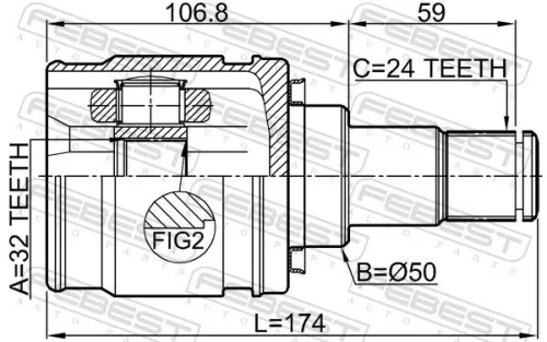 FEBEST Joint Kit, drive shaft (0111-ACV51LH)