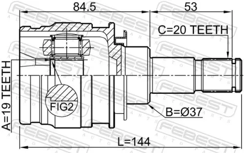 FEBEST Joint Kit, drive shaft (0111-ALA49R)