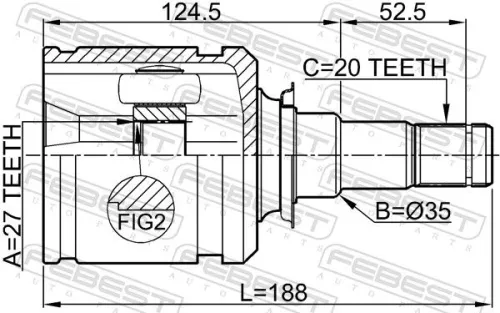 FEBEST Joint Kit, drive shaft (0111-AZT255LH)
