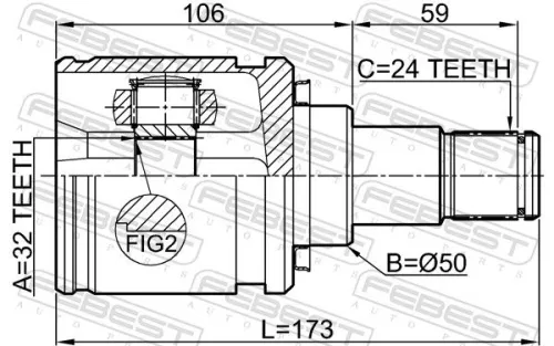 FEBEST Joint Kit, drive shaft (0111-CDT220LH)