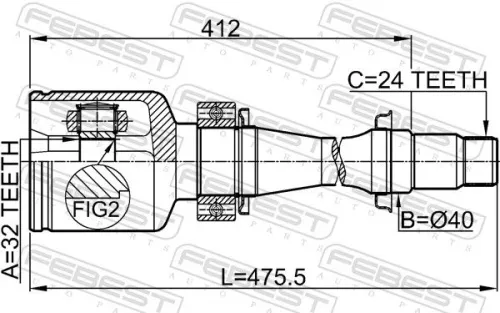 FEBEST Joint Kit, drive shaft (0111-CDT220RH)