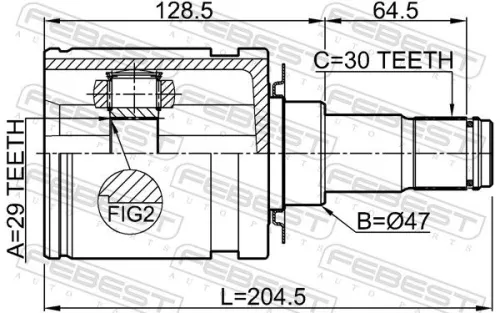 FEBEST Joint Kit, drive shaft (0111-GRN245)