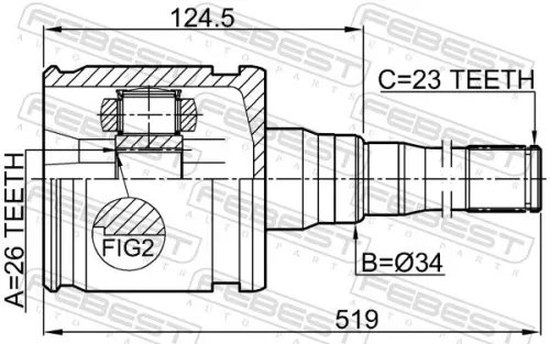 FEBEST Joint Kit, drive shaft (0111-MCX20RH)