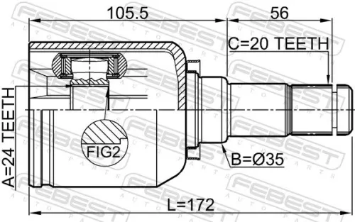 FEBEST Joint Kit, drive shaft (0111-NDE120LH)