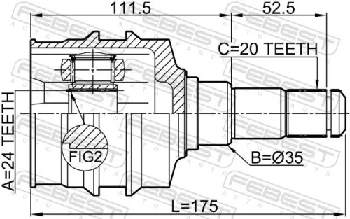 FEBEST Joint Kit, drive shaft (0111-SXV20LH)