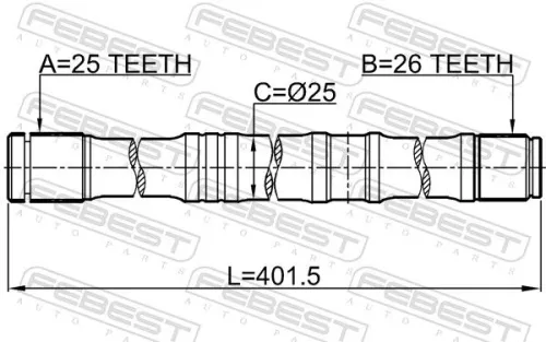 FEBEST Drive Shaft (0112-AZT250LH)