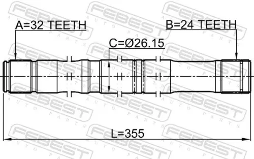 FEBEST Drive Shaft (0112-CDT220LH)