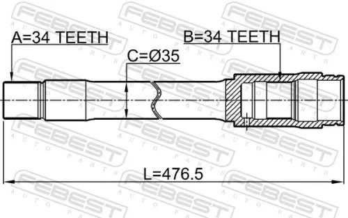 FEBEST Drive Shaft (0112-UZJ200F)