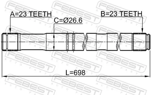 FEBEST Drive Shaft (0112-ZZT251RH)