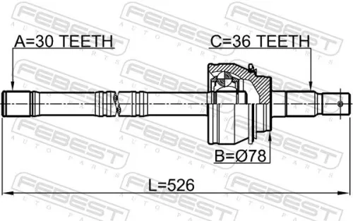 FEBEST Drive Shaft (0114-200)