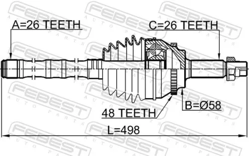 FEBEST Joint Kit, drive shaft (0114-AZT251A48LH)