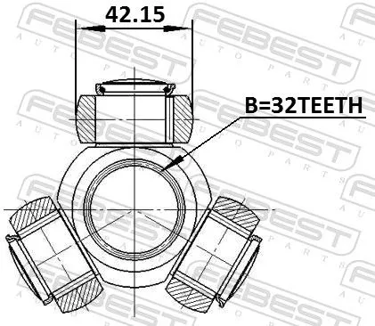 FEBEST Spider Assembly, drive shaft (0116-ASV50)
