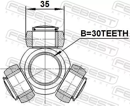FEBEST Spider Assembly, drive shaft (0116-ZRE142)