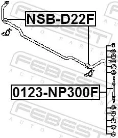FEBEST Link/Coupling Rod, stabiliser bar (0123-NP300F)