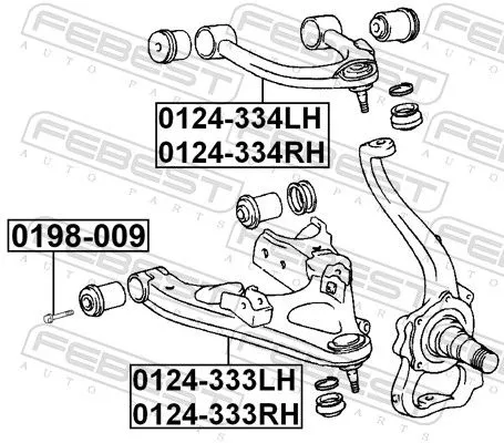 FEBEST Control/Trailing Arm, wheel suspension (0124-334RH)