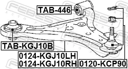 FEBEST Control/Trailing Arm, wheel suspension (0124-KGJ10LH)