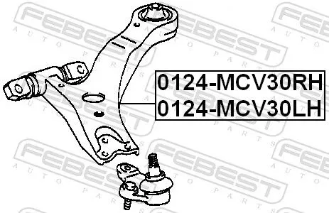 FEBEST Control/Trailing Arm, wheel suspension (0124-MCV30RH)