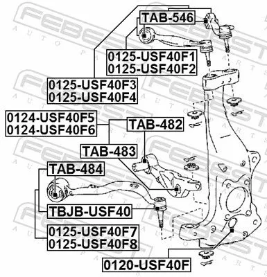 FEBEST Control/Trailing Arm, wheel suspension (0124-USF40F6)