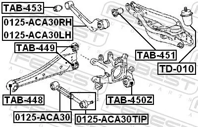 FEBEST Control/Trailing Arm, wheel suspension (0125-ACA30TIP)