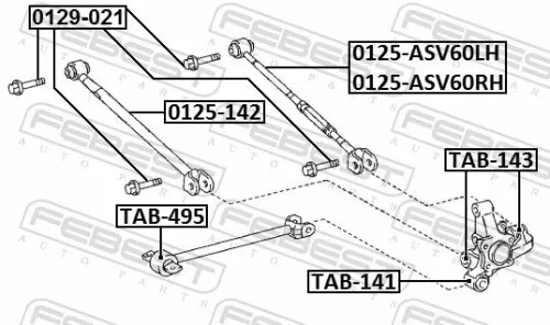FEBEST Control/Trailing Arm, wheel suspension (0125-ASV60RH)